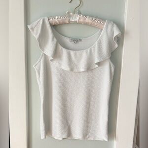 White Ruffled Women's Top
